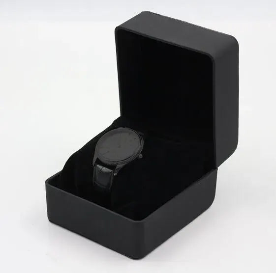 Black Durable Single Watch Box PU Present Display Case Gift For Men's or Women's Watch Boxes Holder