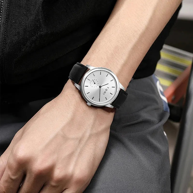 TOMI Fashion Men's Two Pin Half Belt Watch Casual and Minimalist Men's Quartz Watch