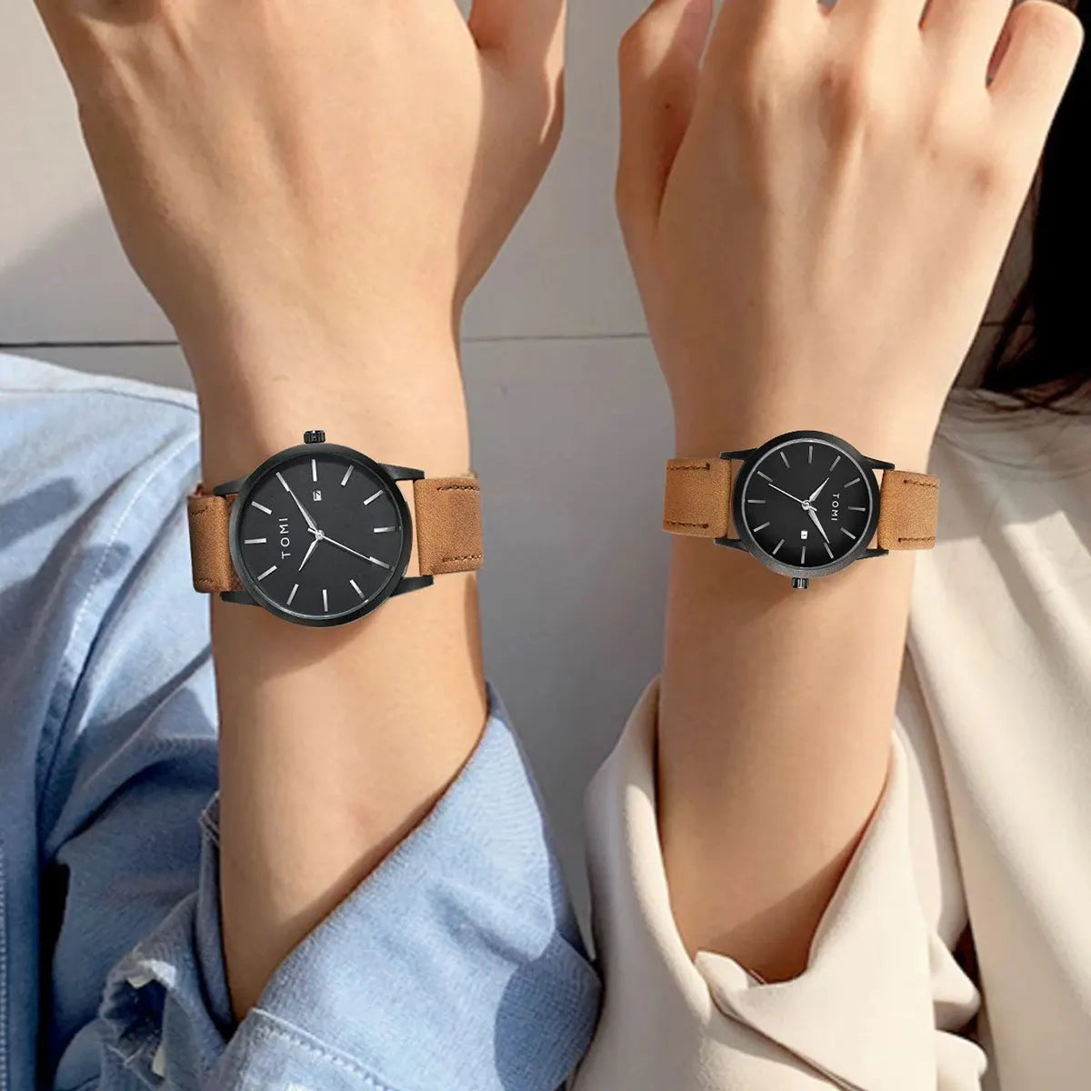 TOMI Luxury Casual Couple Watch Simple Men's and Women's Calendar Business Quartz Watch Women's Watch Watch Clock Gifts Reloj
