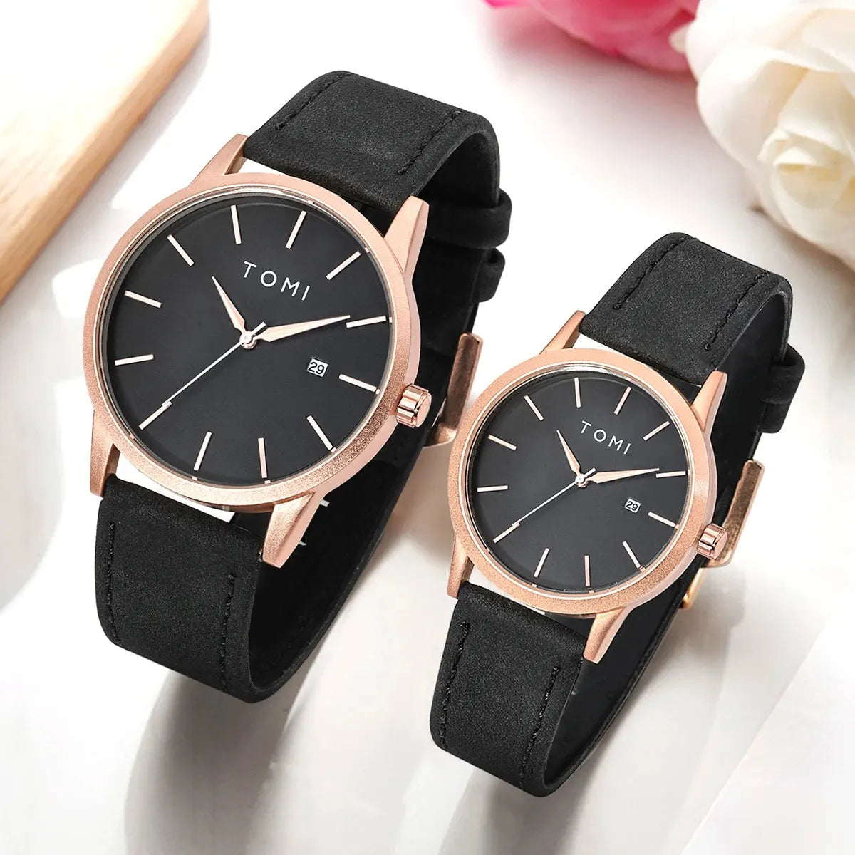 TOMI Luxury Casual Couple Watch Simple Men's and Women's Calendar Business Quartz Watch Women's Watch Watch Clock Gifts Reloj