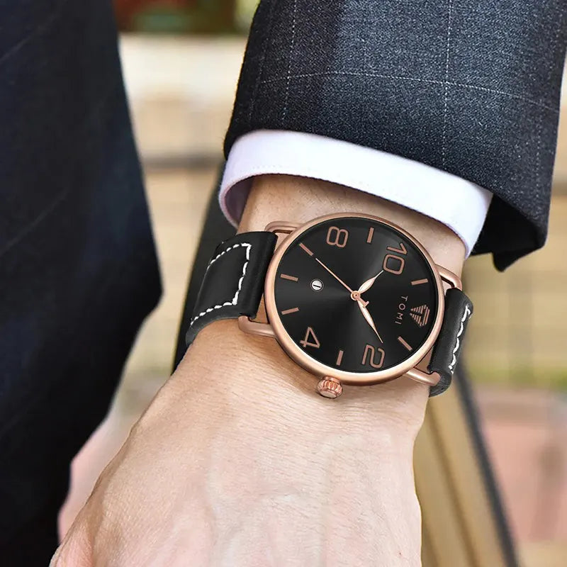 TOMI High Quality Luxury Design Men's and Women's Quartz Watch Minimalist Fashion Calendar Quartz Casual Watch