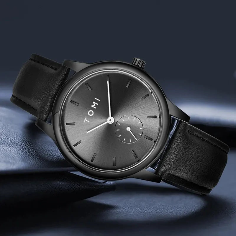 TOMI Fashion Men's Two Pin Half Belt Watch Casual and Minimalist Men's Quartz Watch