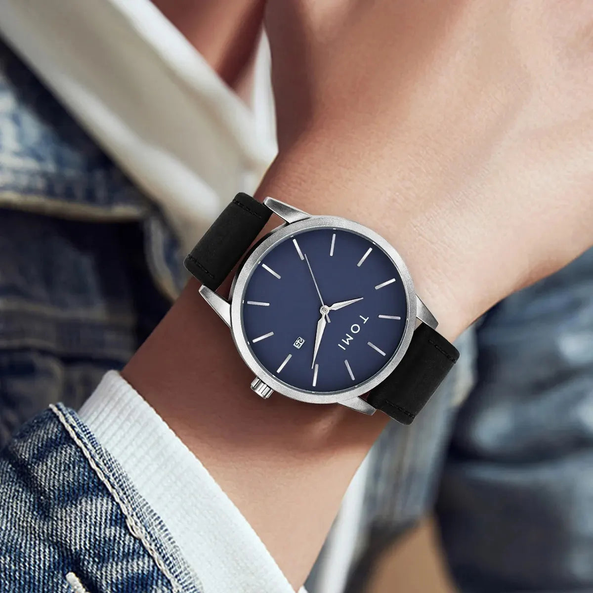 TOMI Brand Fashionable Men's Watch Luxurious Small Disc Dial Design Quartz Watch