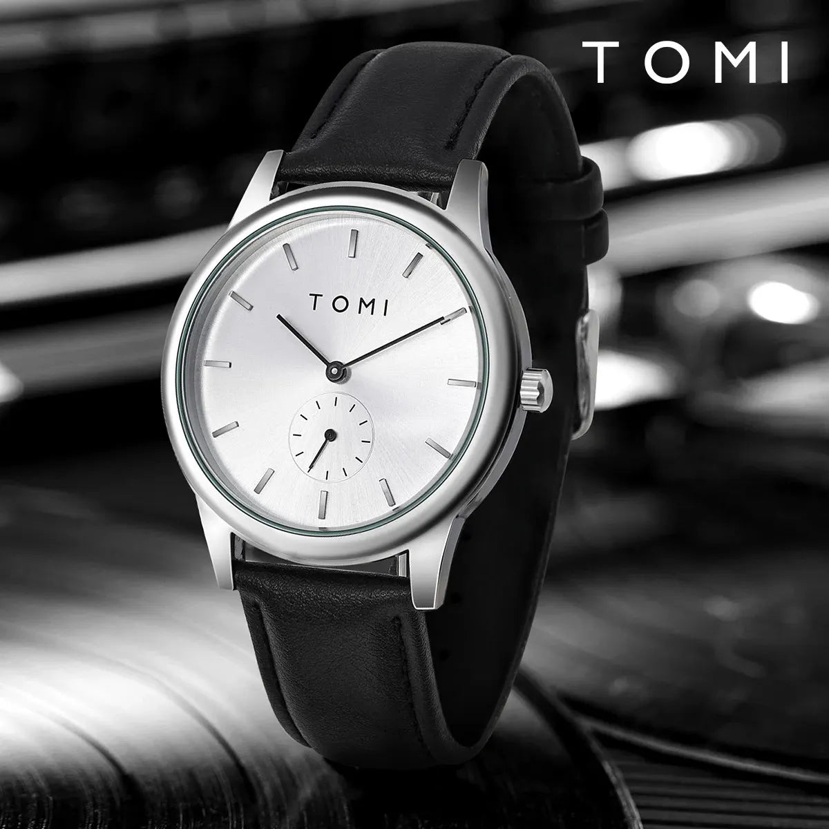 TOMI Fashion Men's Two Pin Half Belt Watch Casual and Minimalist Men's Quartz Watch