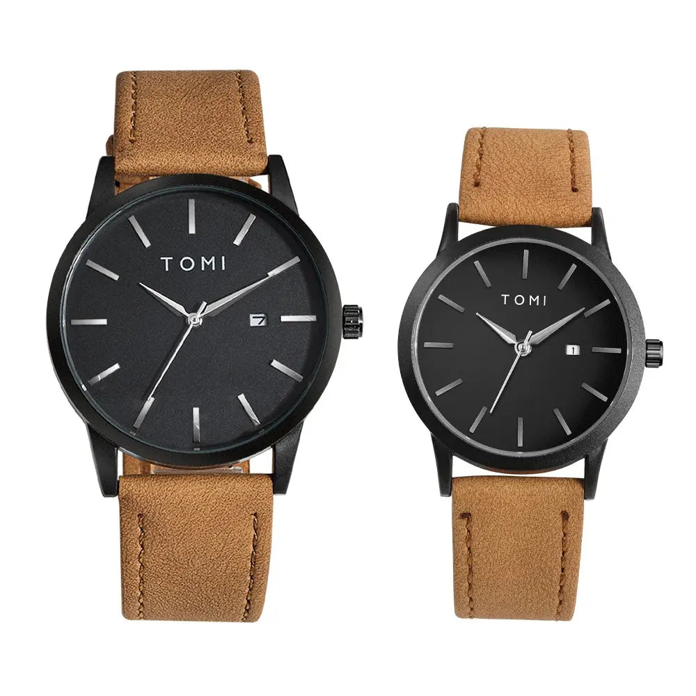 TOMI Luxury Casual Couple Watch Simple Men's and Women's Calendar Business Quartz Watch Women's Watch Watch Clock Gifts Reloj
