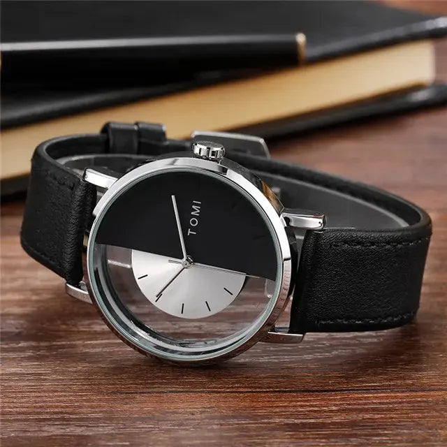 Women's Black Leather Strap Watches in pakistan