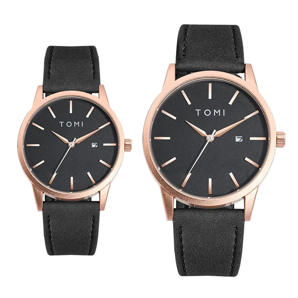 TOMI Luxury Casual Couple Watch Simple Men's and Women's Calendar Business Quartz Watch Women's Watch Watch Clock Gifts Reloj