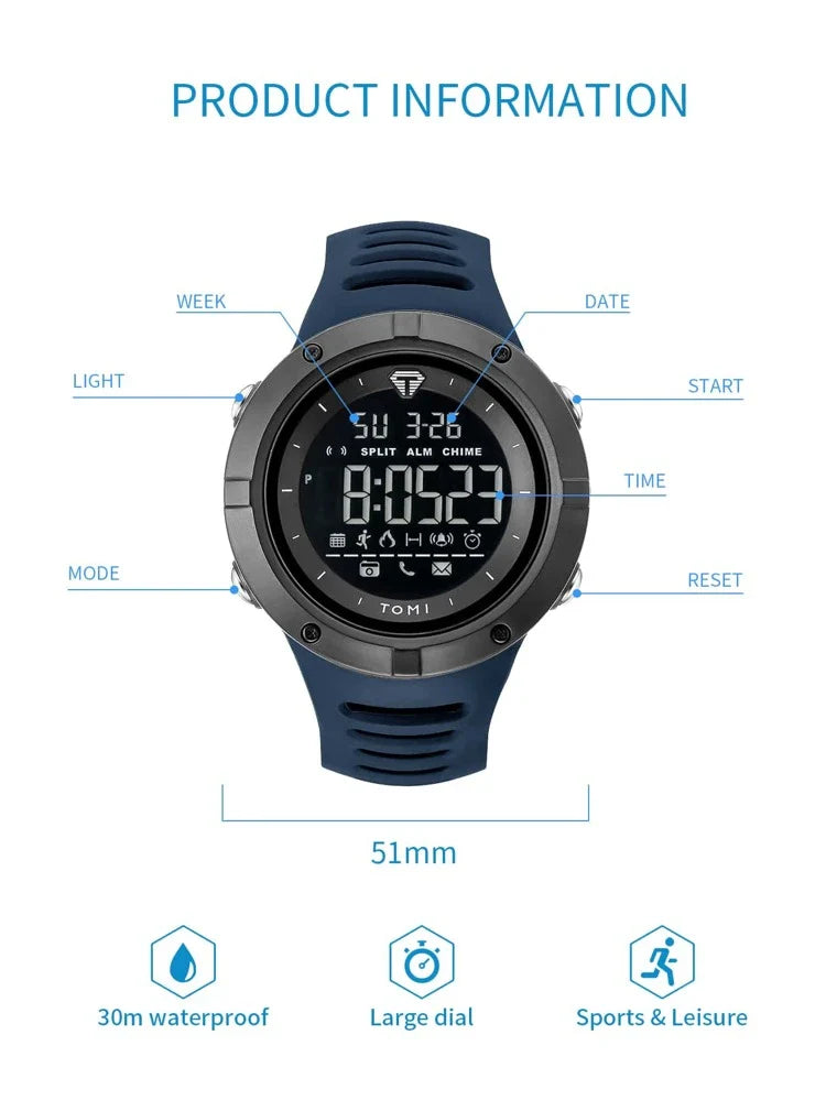 TOMI Men's Fashion Sports Watch Digital Multi functional Electronic Watch Children's