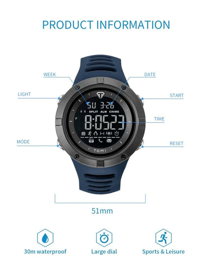 TOMI Men's Fashion Sports Watch Digital Multi functional Electronic Watch Children's