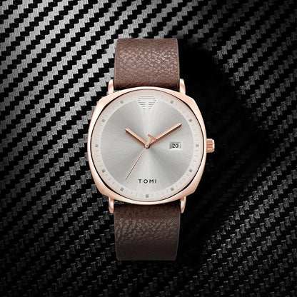 TOMI Men's Watch Minimalist Fashion Sports Watch Calendar Leather Casual Quartz Watch