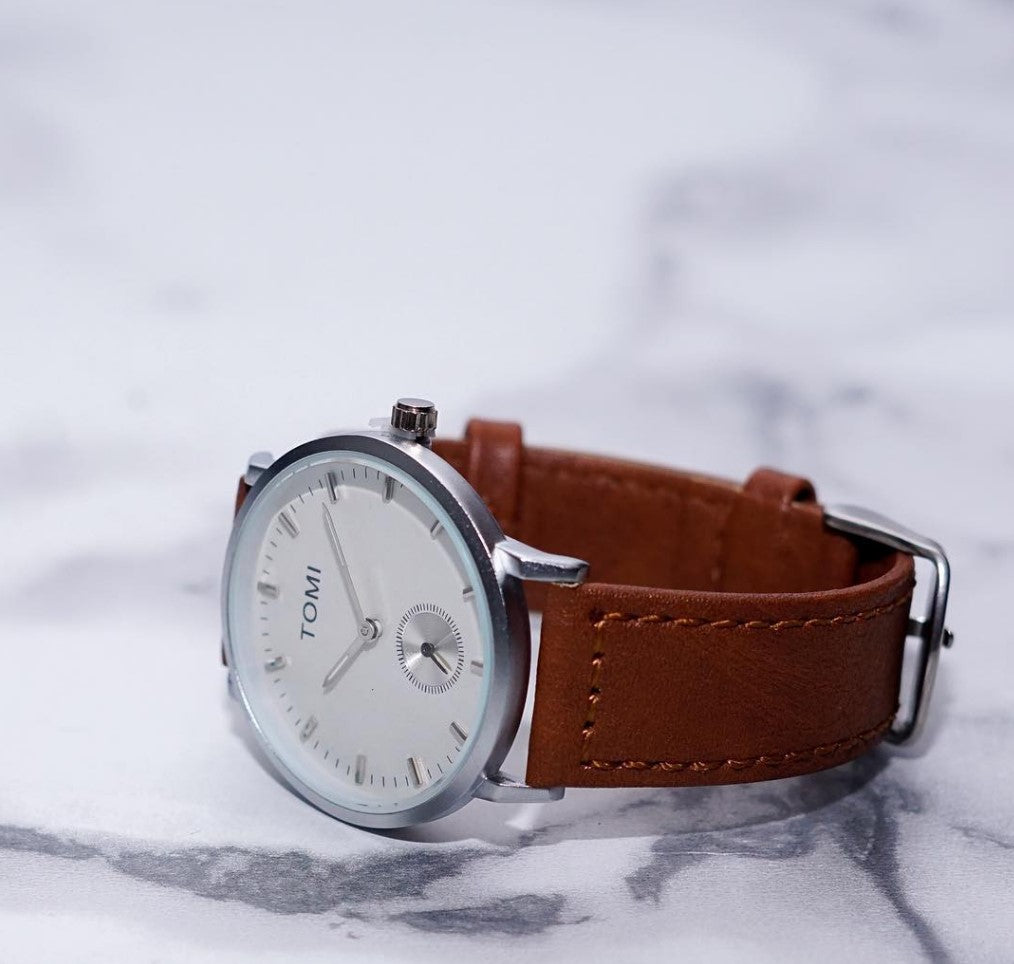 TOMI Round Minimalist Women's and Men Watch Business Luxury Fashion Gift