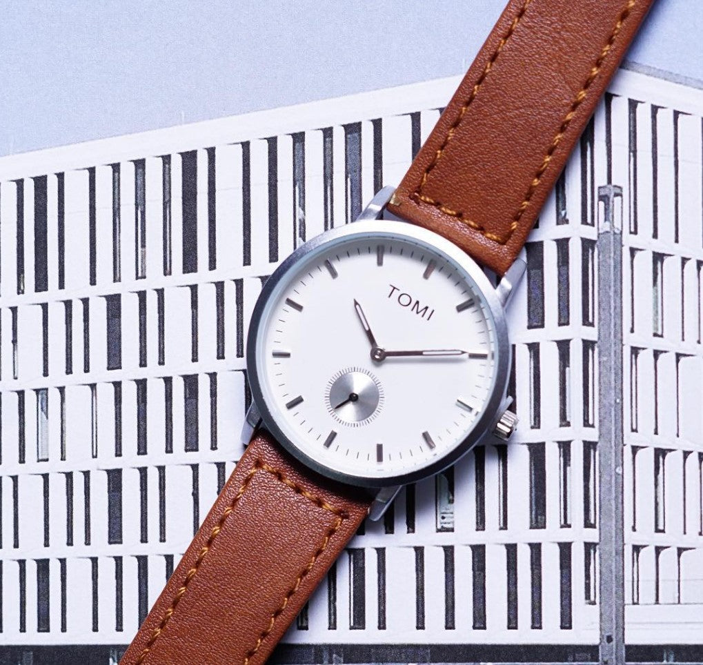TOMI Round Minimalist Women's and Men Watch Business Luxury Fashion Gift