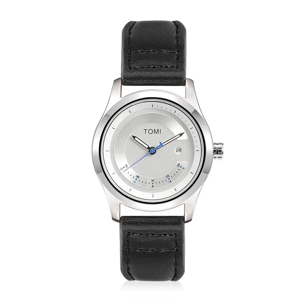 TOMI Leisure Fashion Men's Watch Leather Band Calendar Minimalist Men's Quartz Watch High Quality Clock Gift