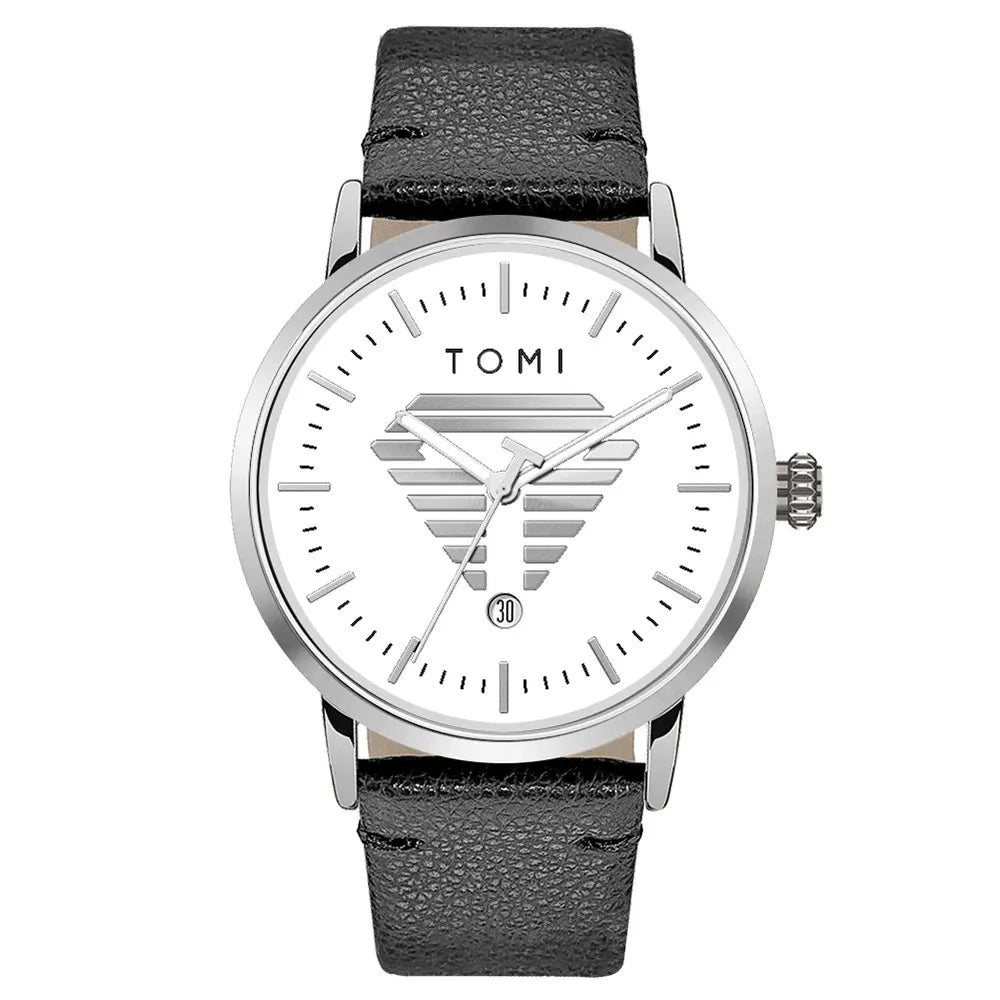 TOMI Men's Watch Minimalist Casual Business Quartz Watch Luxury Fashion Men's Leather Quartz Watch Clock Gift