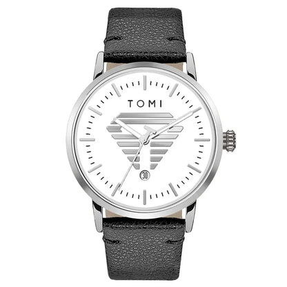 TOMI Men's Watch Minimalist Casual Business Quartz Watch Luxury Fashion Men's Leather Quartz Watch Clock Gift