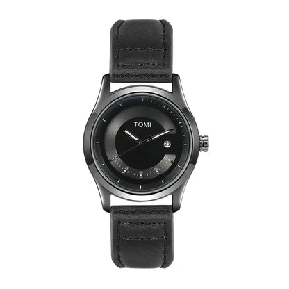 TOMI Leisure Fashion Men's Watch Leather Band Calendar Minimalist Men's Quartz Watch High Quality Clock Gift
