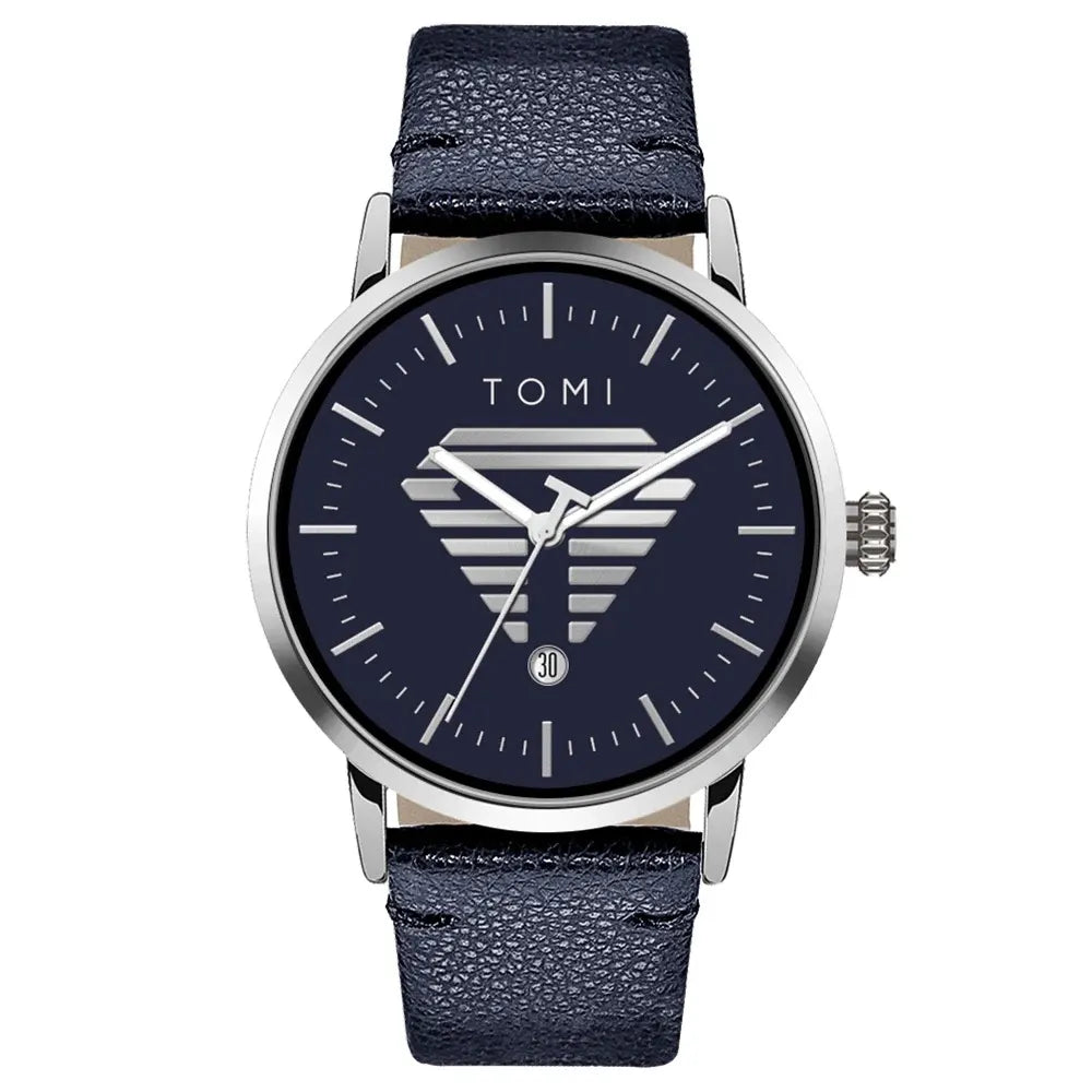 TOMI Men's Watch Minimalist Casual Business Quartz Watch Luxury Fashion Men's Leather Quartz Watch Clock Gift