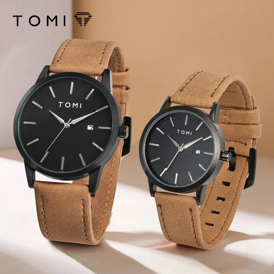 TOMI Luxury Casual Couple Watch Simple Men's and Women's Calendar Business Quartz Watch Women's Watch Watch Clock Gifts Reloj