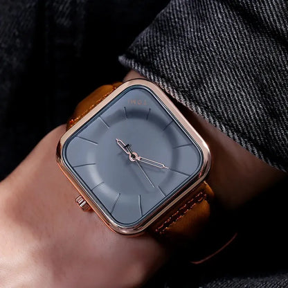 TOMI Fashion Square Watch for Men Quartz Wrist watch Simple Relogio Masculine Leather Strap Watch Minimalist Male Clock Gift 2025 in Pakistan